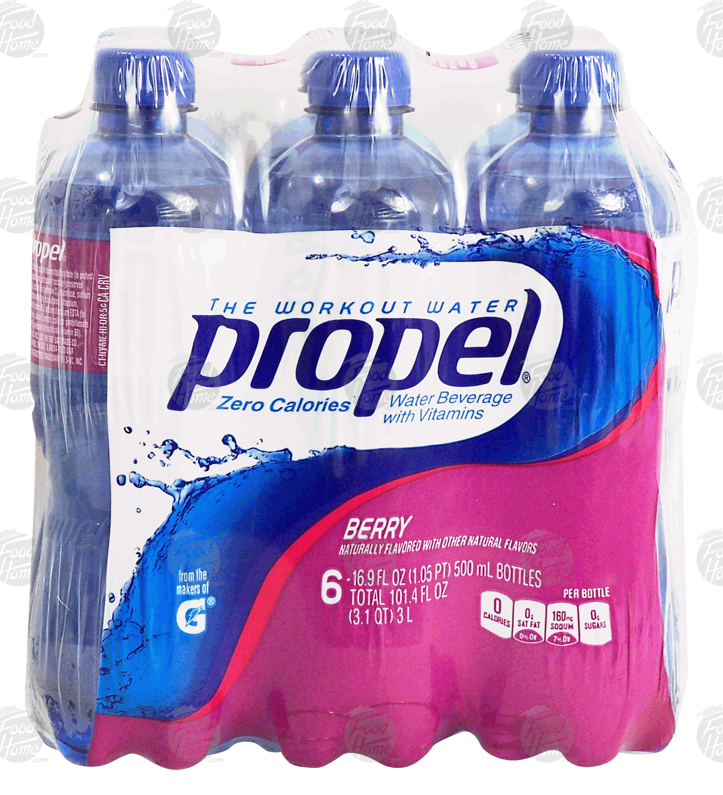 Propel The Workout Water berry flavored water beverage with vitamins, 6- 16.9 fl oz bottles Full-Size Picture